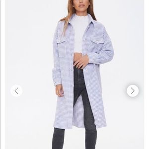 New Brushed Longline Houndstooth Shacket